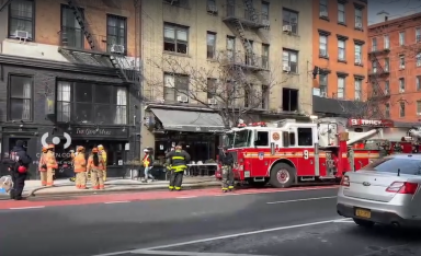 East Village fire scene